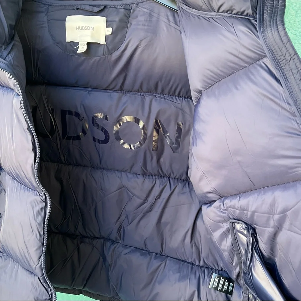 HUDSON NAVY BLUE HIGH NECK PUFFER JACKET SIZE XL NWT
